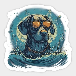 Swimming dog Sticker